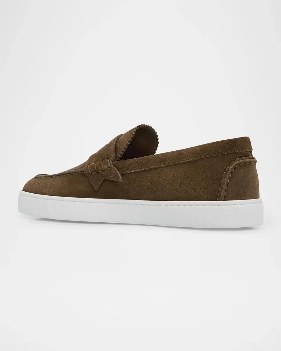 Christian Louboutin Men's The Harold I Flat Leather Red-Sole Boat Shoes | Thumbnail 2
