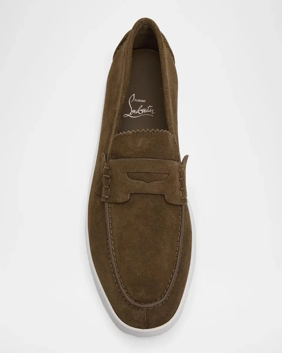 Christian Louboutin Men's The Harold I Flat Leather Red-Sole Boat Shoes | Thumbnail 4