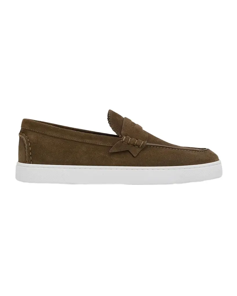 Christian Louboutin Men's The Harold I Flat Leather Red-Sole Boat Shoes | Image 1 Christian Louboutin Men's The Harold I Flat Leather Red-Sole Boat Shoes | Image 1