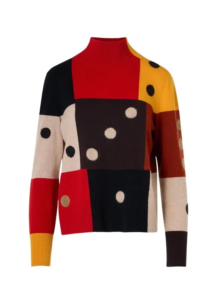 Akris punto Dice Intarsia Colorblock Wool-Cashmere Sweater | Image 1 Akris punto Dice Intarsia Colorblock Wool-Cashmere Sweater | Image 1