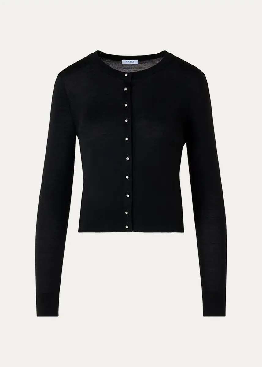 Akris punto Merino Wool Crewneck Cardigan | Thumbnail 2 Akris punto Merino Wool Crewneck Cardigan | Thumbnail 2