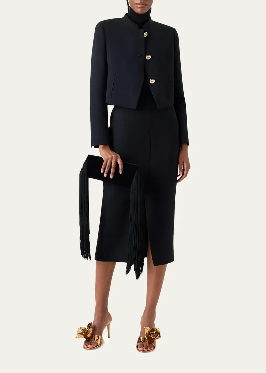 Akris Anouk Fringed Velvet Trapezoid Clutch Bag | Thumbnail 2 Akris Anouk Fringed Velvet Trapezoid Clutch Bag | Thumbnail 2