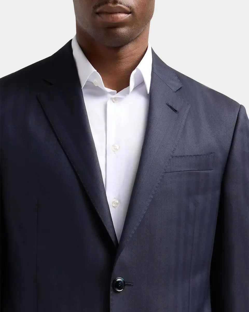 Giorgio Armani Striped Herringbone Wool Single-Breasted Suit | Thumbnail 5