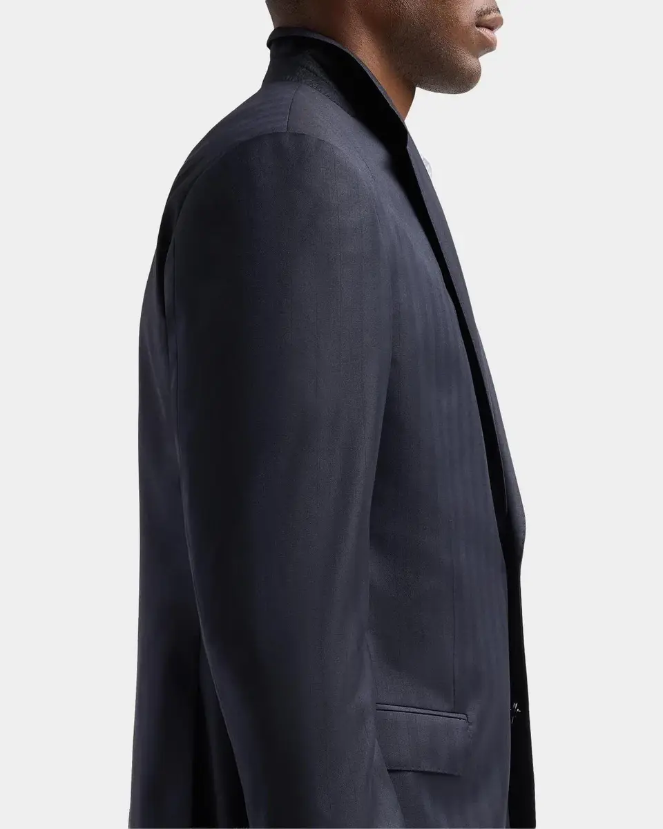 Giorgio Armani Striped Herringbone Wool Single-Breasted Suit | Thumbnail 6