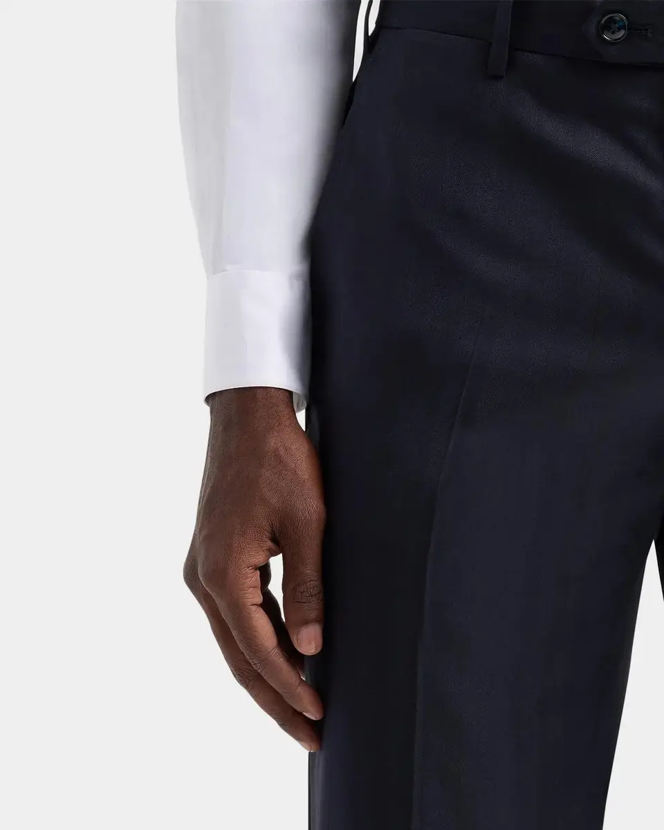 Giorgio Armani Striped Herringbone Wool Single-Breasted Suit | Thumbnail 8