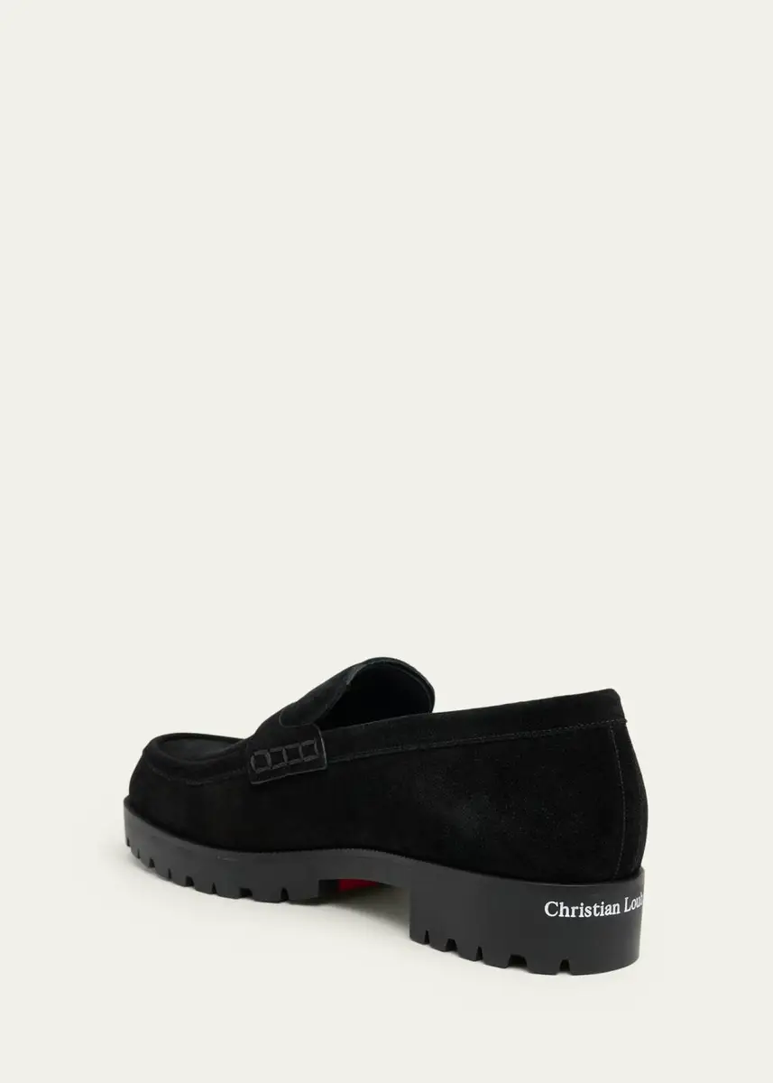 Christian Louboutin Men's Cavavin Leather Lug-Sole Penny Loafers | Thumbnail 2