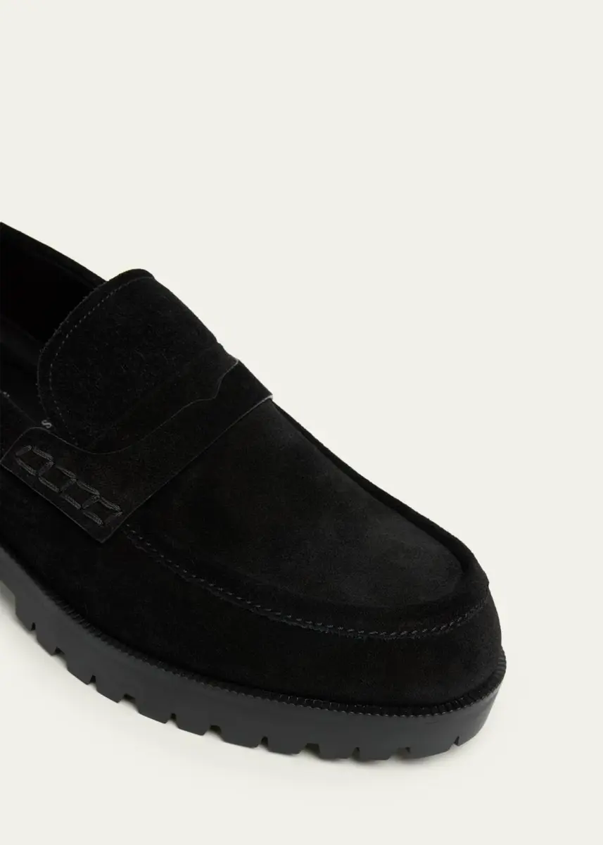 Christian Louboutin Men's Cavavin Leather Lug-Sole Penny Loafers | Thumbnail 3