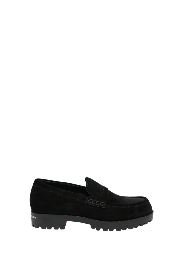 Christian Louboutin Men's Cavavin Leather Lug-Sole Penny Loafers | Image 1 Christian Louboutin Men's Cavavin Leather Lug-Sole Penny Loafers | Image 1