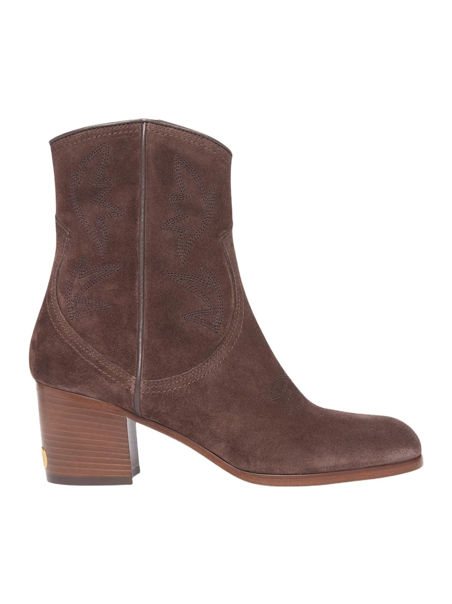 Valentino Garavani 40mm Bard Embroidered Suede Ankle Boots