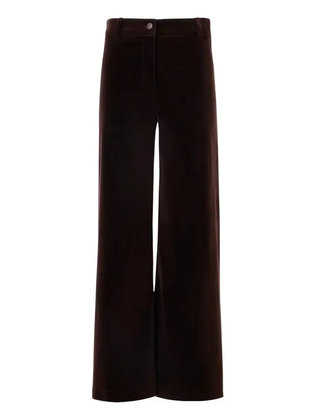 Caia Velvet Straight-Leg Crop Trousers Caia Velvet Straight-Leg Crop Trousers