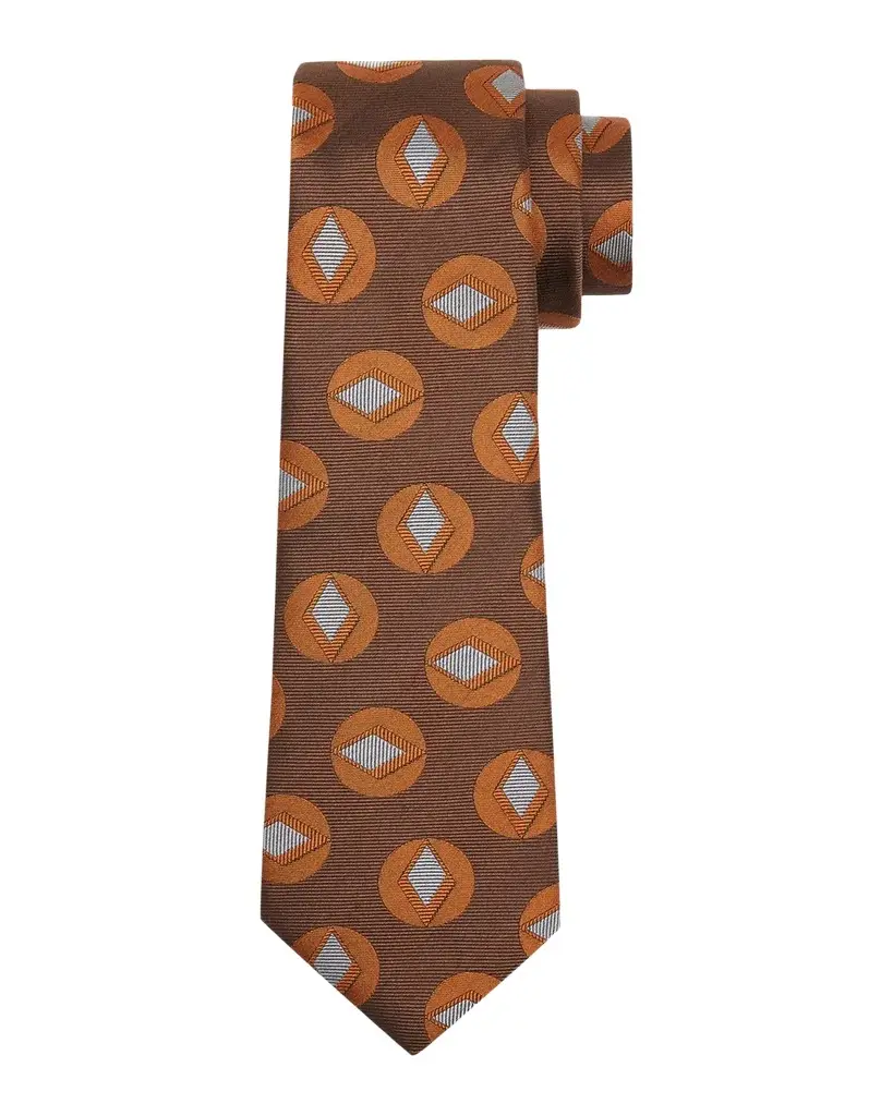 Giorgio Armani Men's Retro Circle Silk Tie | Image 1 Giorgio Armani Men's Retro Circle Silk Tie | Image 1