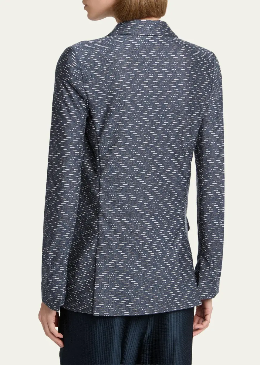Giorgio Armani Zigzag Jacquard Cashmere Single-Breasted Jacket | Thumbnail 3 Giorgio Armani Zigzag Jacquard Cashmere Single-Breasted Jacket | Thumbnail 3