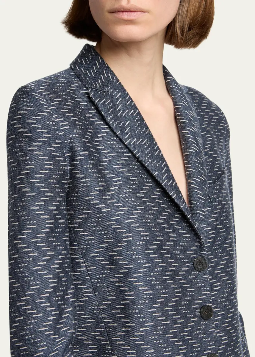 Giorgio Armani Zigzag Jacquard Cashmere Single-Breasted Jacket | Thumbnail 5 Giorgio Armani Zigzag Jacquard Cashmere Single-Breasted Jacket | Thumbnail 5