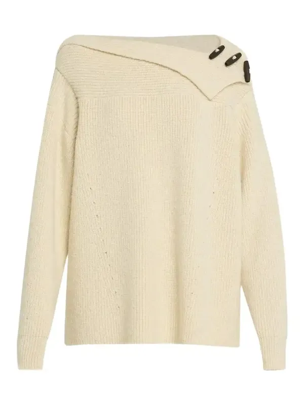Thais Button-Shoulder Alpaca Oversized Sweater Thais Button-Shoulder Alpaca Oversized Sweater