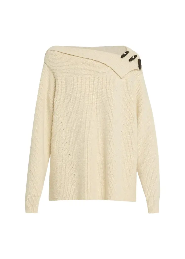 Isabel Marant Thais Button-Shoulder Alpaca Oversized Sweater | Image 1 Isabel Marant Thais Button-Shoulder Alpaca Oversized Sweater | Image 1