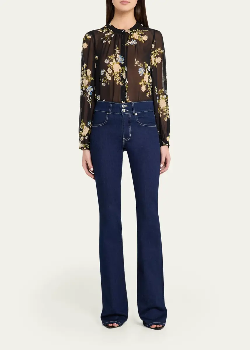 Veronica Beard Beverly Mid-Rise Flare Jeans | Thumbnail 2