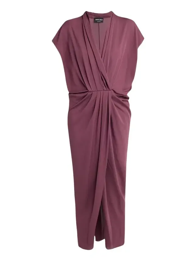 Pleat Draped Silk Midi Dress Pleat Draped Silk Midi Dress