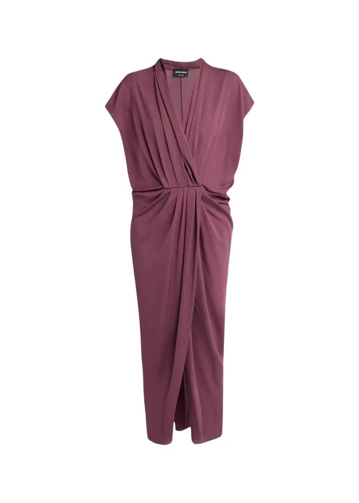 Giorgio Armani Pleat Draped Silk Midi Dress | Image 1 Giorgio Armani Pleat Draped Silk Midi Dress | Image 1