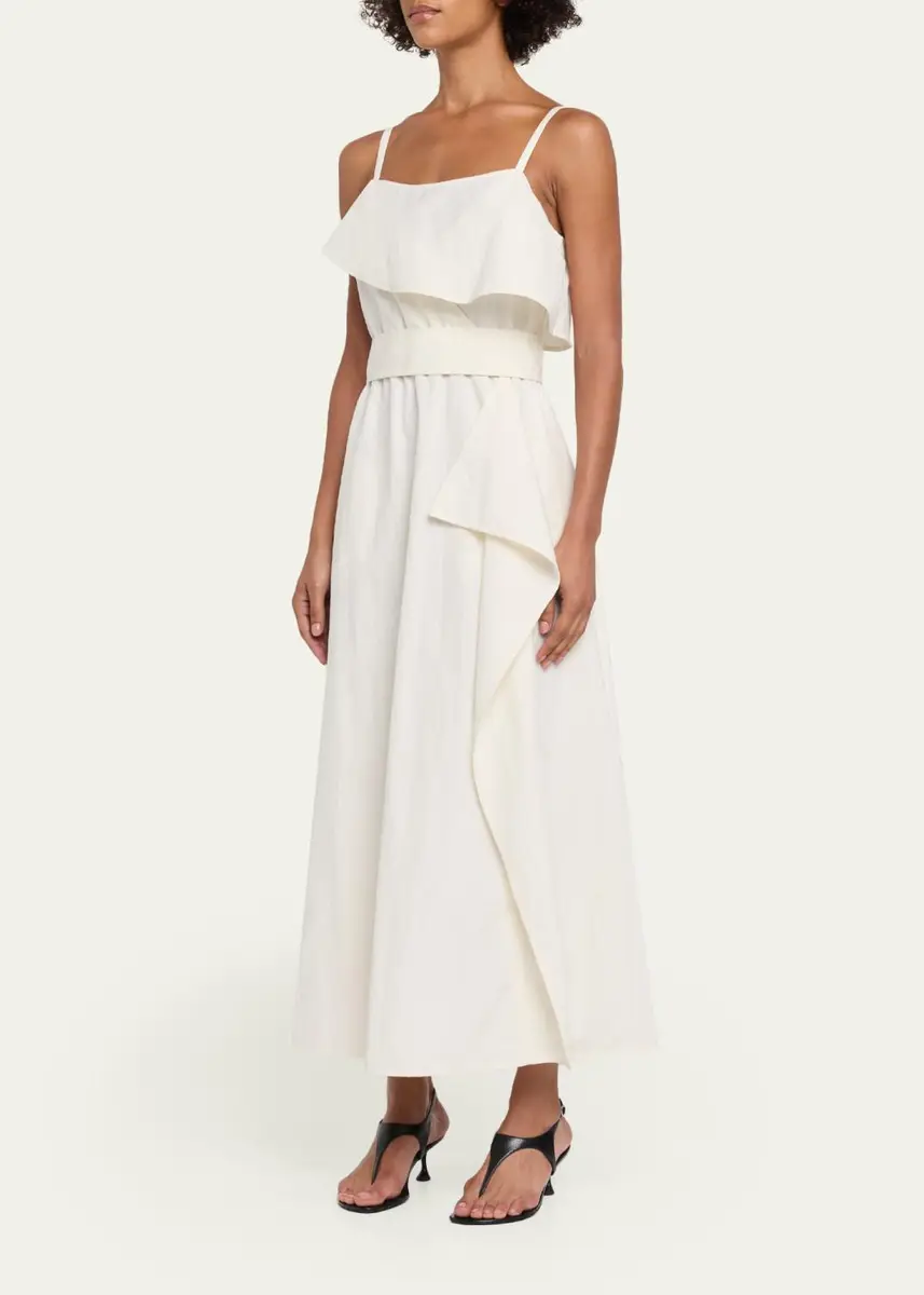 Proenza Schouler White Label Reign Washed Cotton Midi Dress | Thumbnail 4 Proenza Schouler White Label Reign Washed Cotton Midi Dress | Thumbnail 4