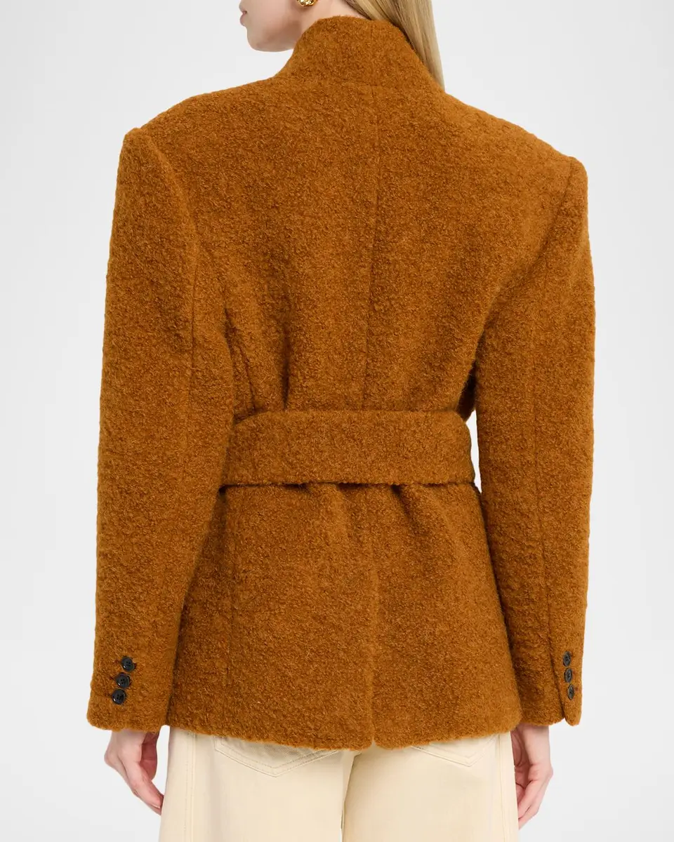 Isabel Marant Syndra Boucle Belted Oversized Wrap Jacket | Thumbnail 3 Isabel Marant Syndra Boucle Belted Oversized Wrap Jacket | Thumbnail 3