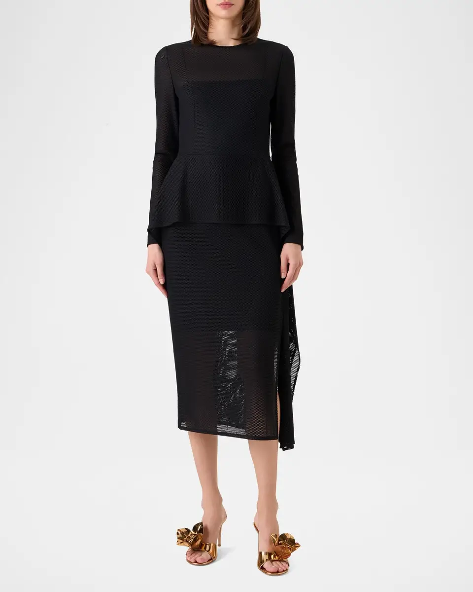 Akris Semi-Sheer Technical Mesh Midi Dress | Thumbnail 2