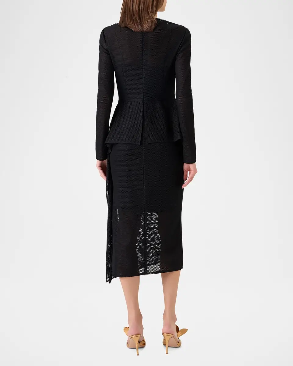 Akris Semi-Sheer Technical Mesh Midi Dress | Thumbnail 3