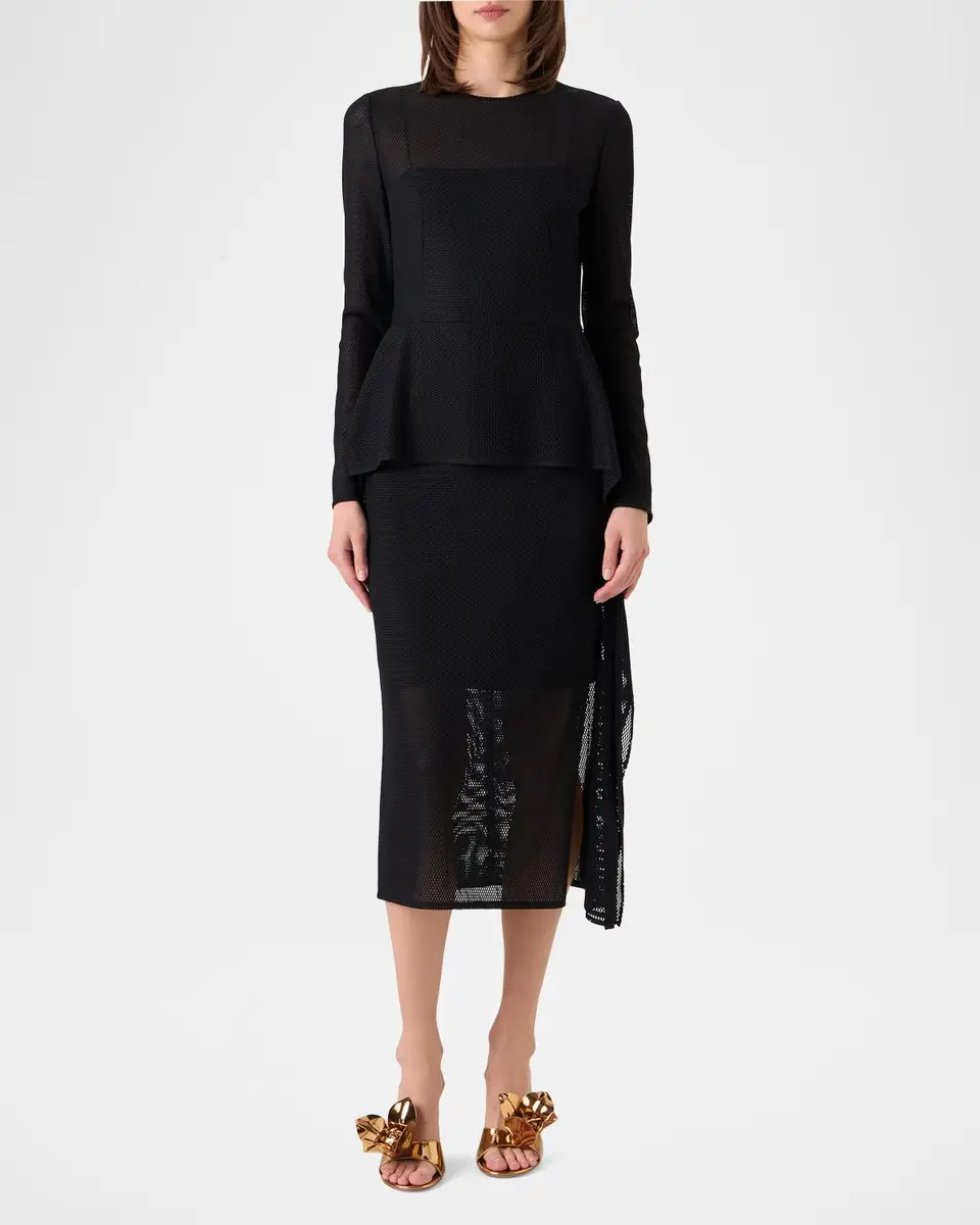 Akris Semi-Sheer Technical Mesh Midi Dress | Thumbnail 4