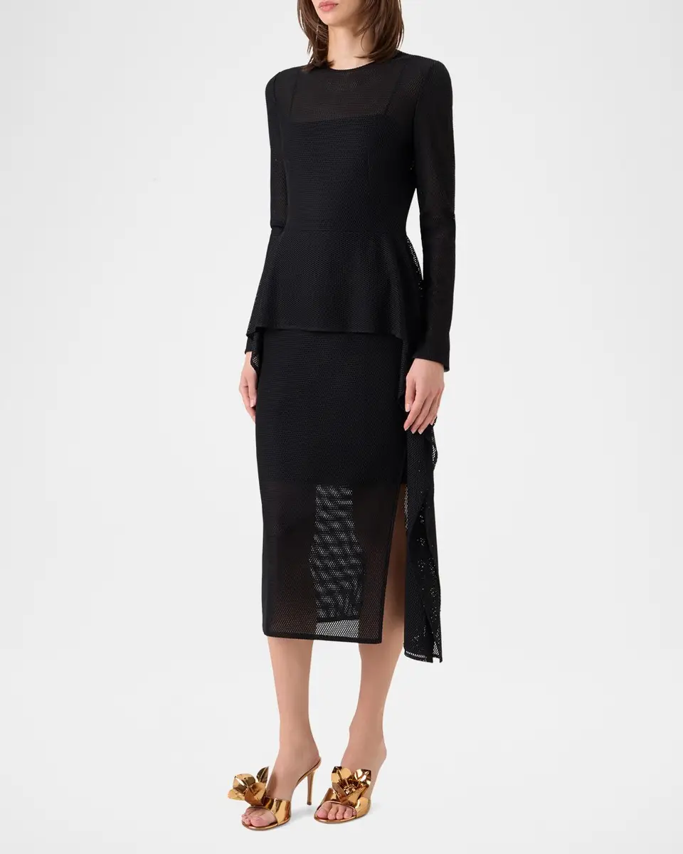 Akris Semi-Sheer Technical Mesh Midi Dress | Thumbnail 7