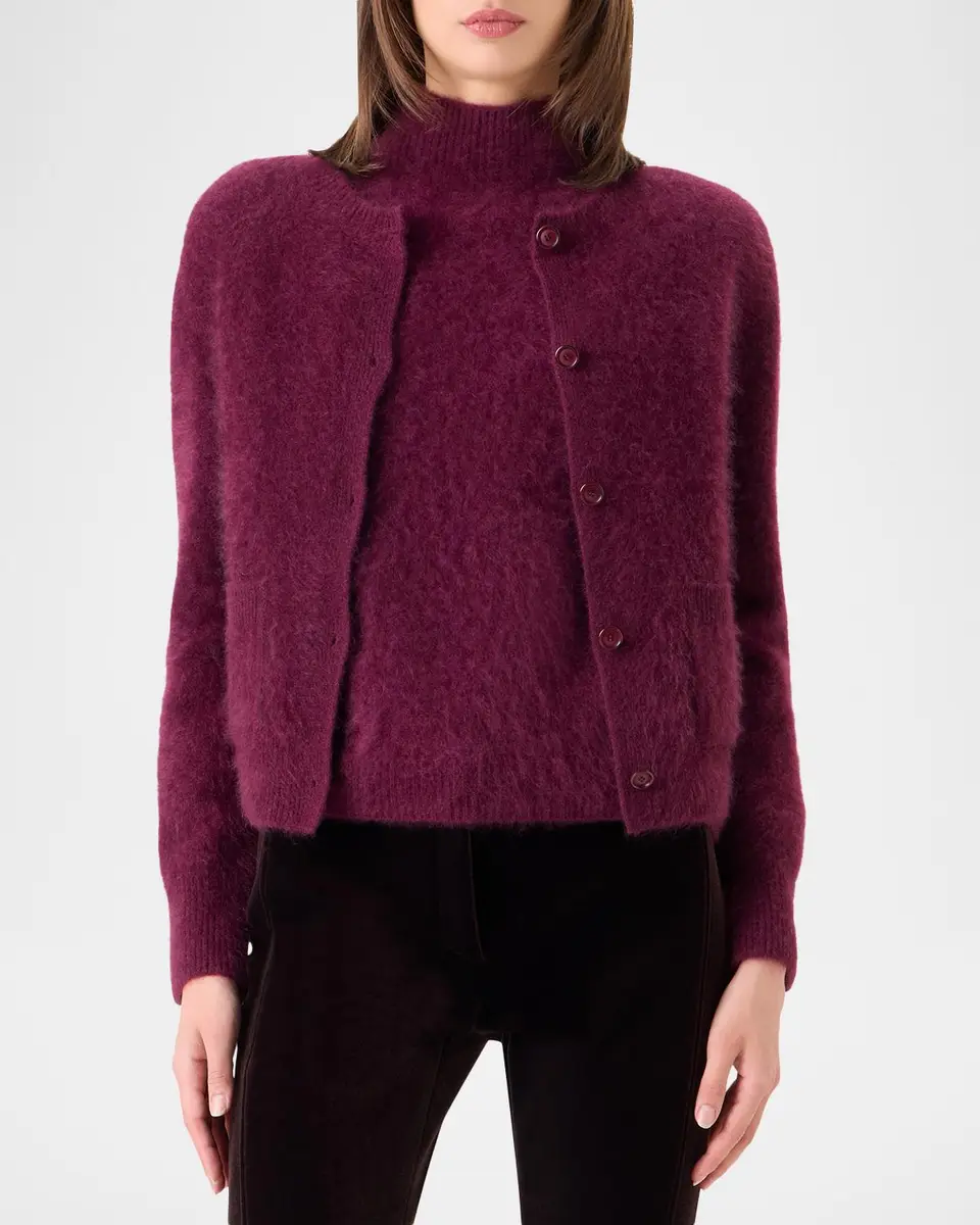 Akris Brushed Cashmere Crewneck Cardigan | Thumbnail 4 Akris Brushed Cashmere Crewneck Cardigan | Thumbnail 4