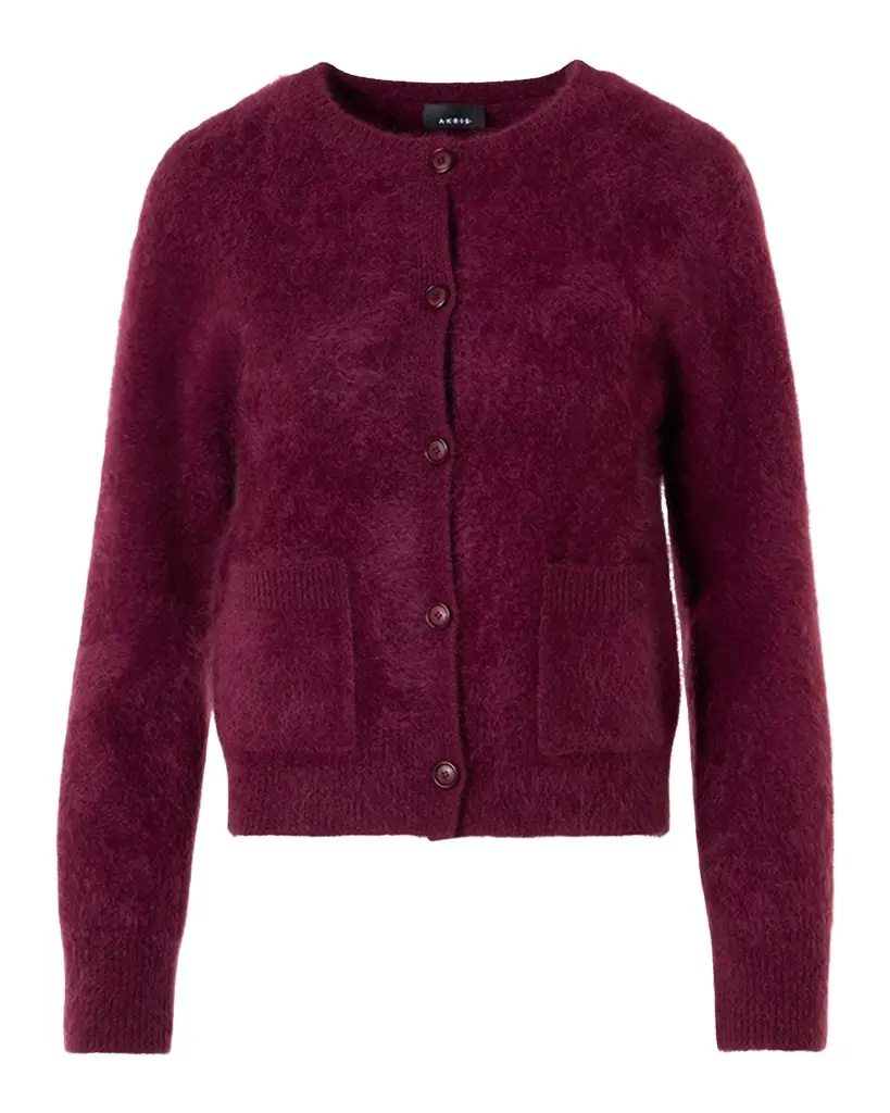 Akris Brushed Cashmere Crewneck Cardigan