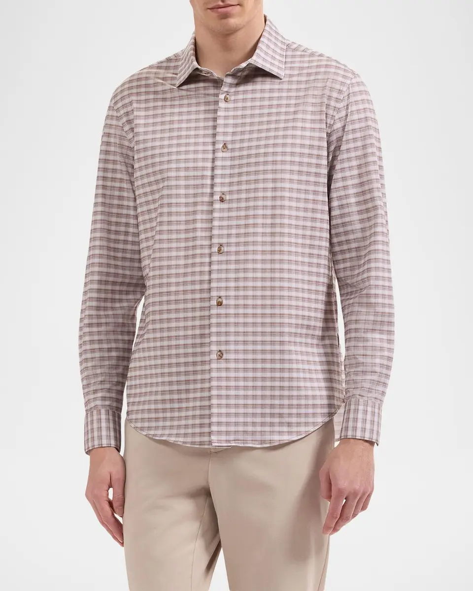 Bugatchi Men's Ooohcotton James Plaid Button-Down Shirt | Thumbnail 4 Bugatchi Men's Ooohcotton James Plaid Button-Down Shirt | Thumbnail 4