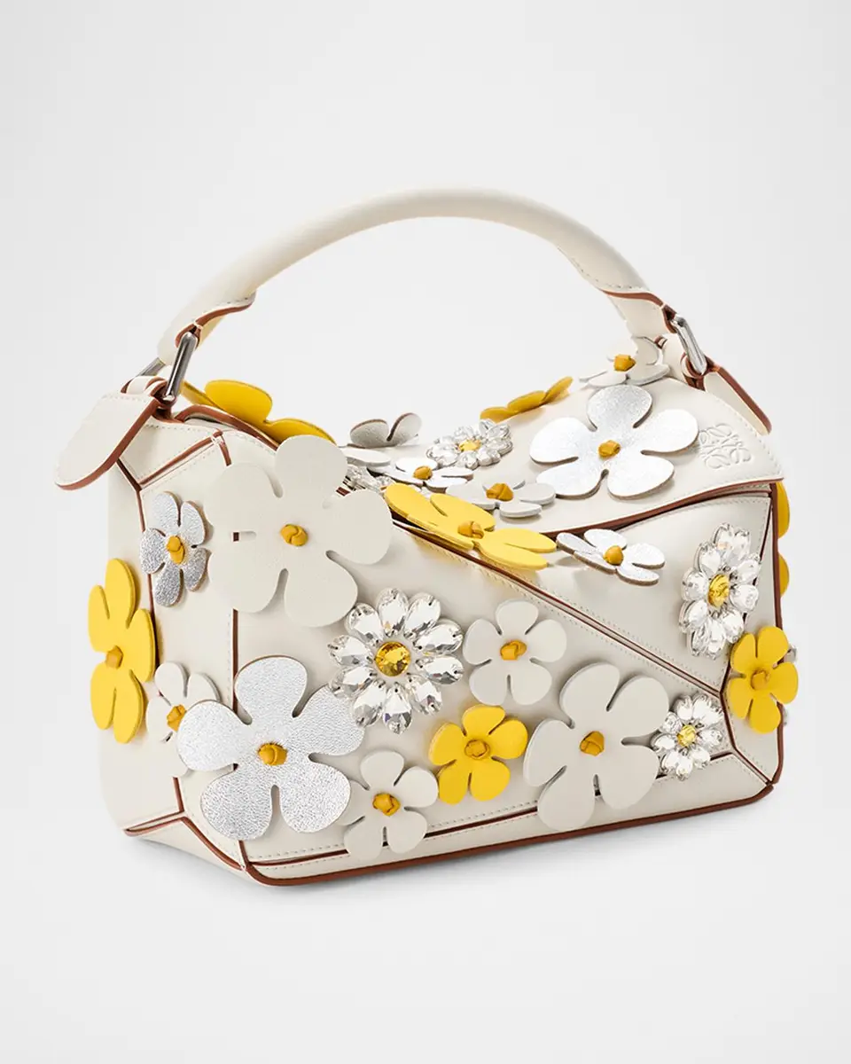 Loewe x Paula's Ibiza Puzzle Daisy Top-Handle Bag in Leather | Thumbnail 3