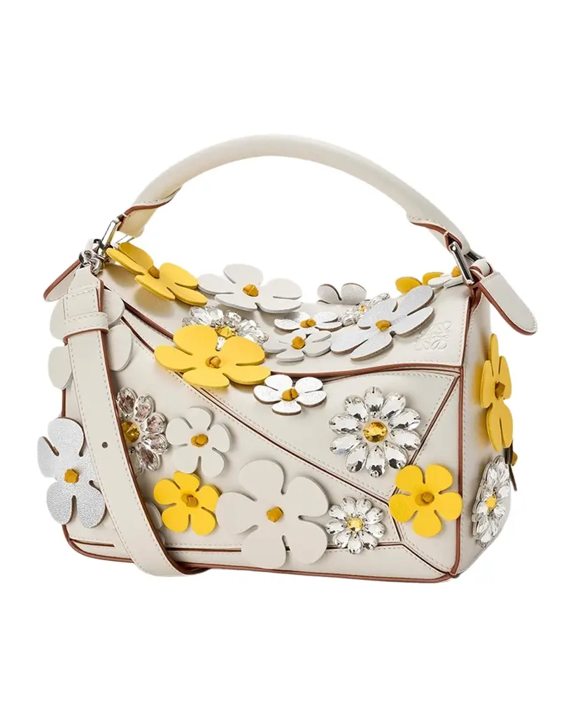 Loewe x Paula's Ibiza Puzzle Daisy Top-Handle Bag in Leather
