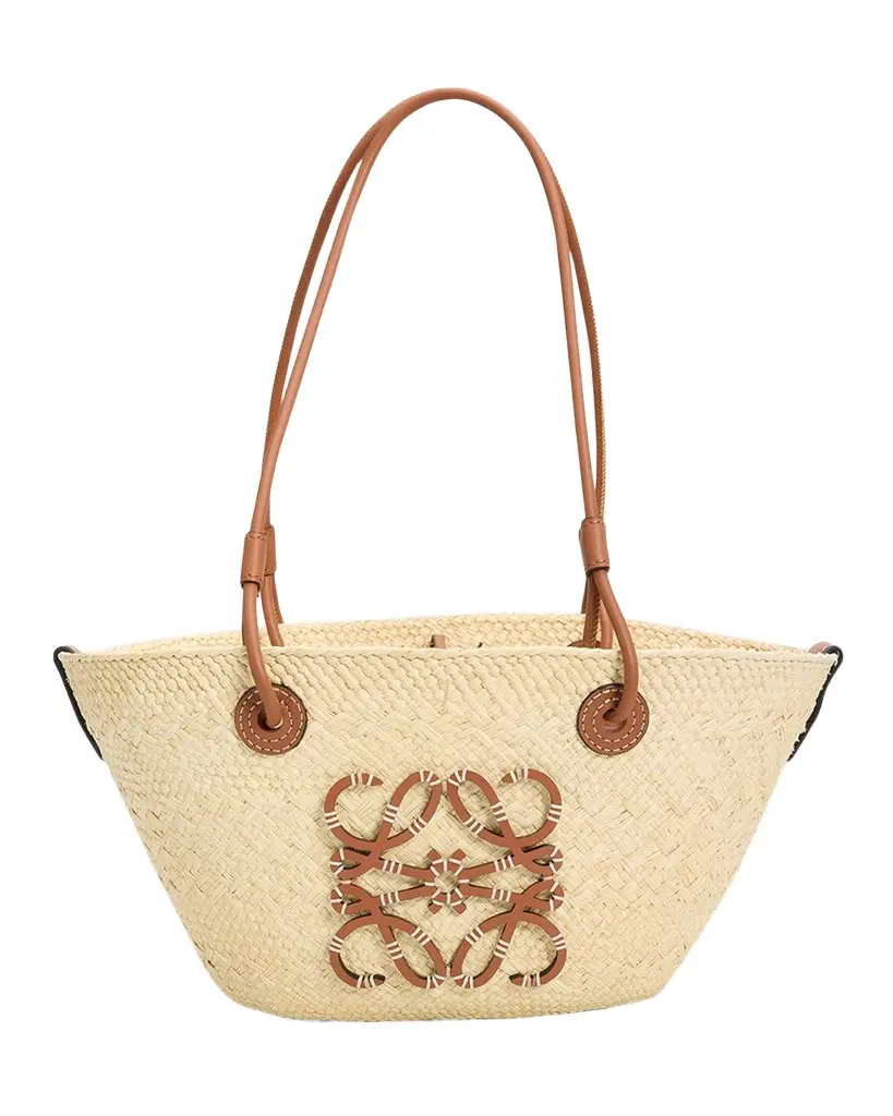 LOEWE Anagram Small Woven Basket Tote Bag | Image 1 LOEWE Anagram Small Woven Basket Tote Bag | Image 1