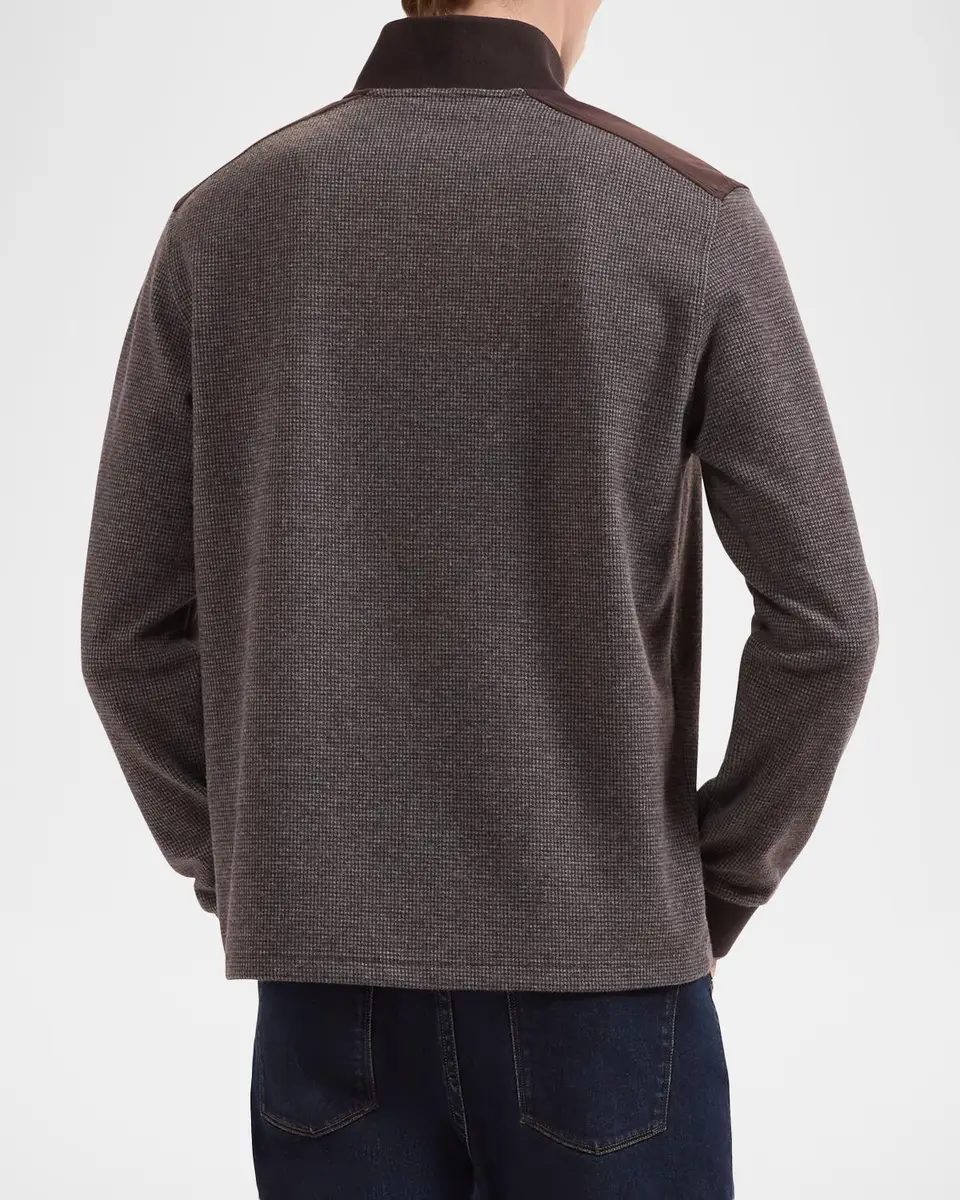 Bugatchi Men's Micro-Houndstooth Knit Quarter-Zip Sweater | Thumbnail 3