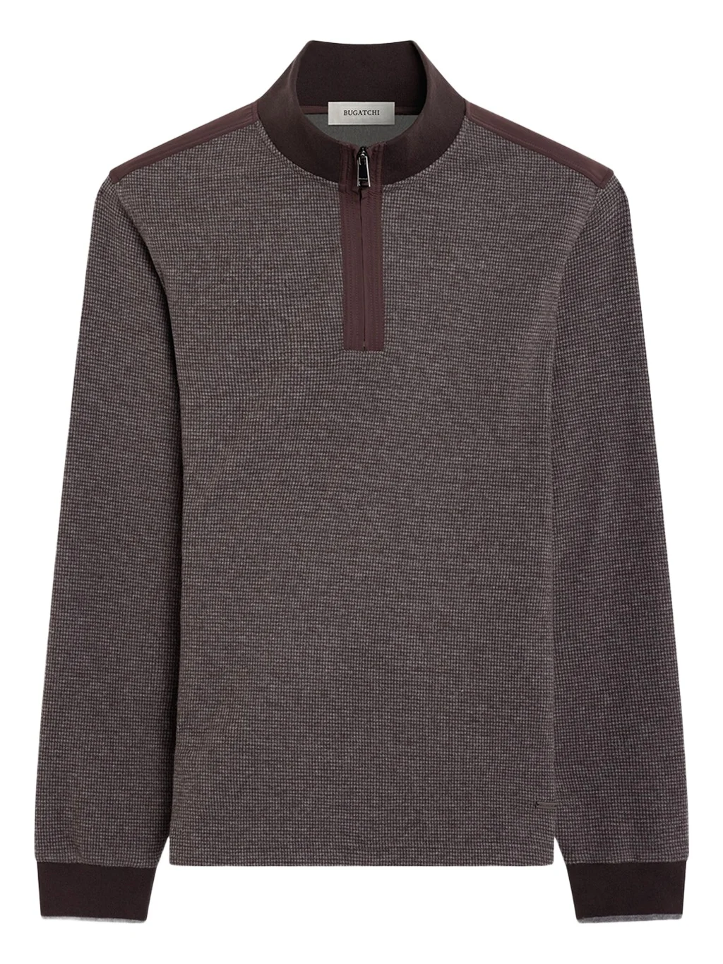 Bugatchi Men's Micro-Houndstooth Knit Quarter-Zip Sweater