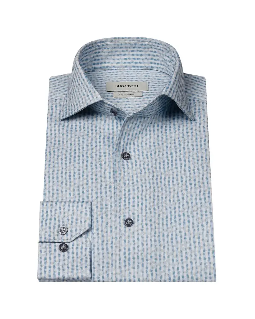 Bugatchi Men's OoohCotton Devon Printed Long-Sleeve Shirt | Image 1 Bugatchi Men's OoohCotton Devon Printed Long-Sleeve Shirt | Image 1