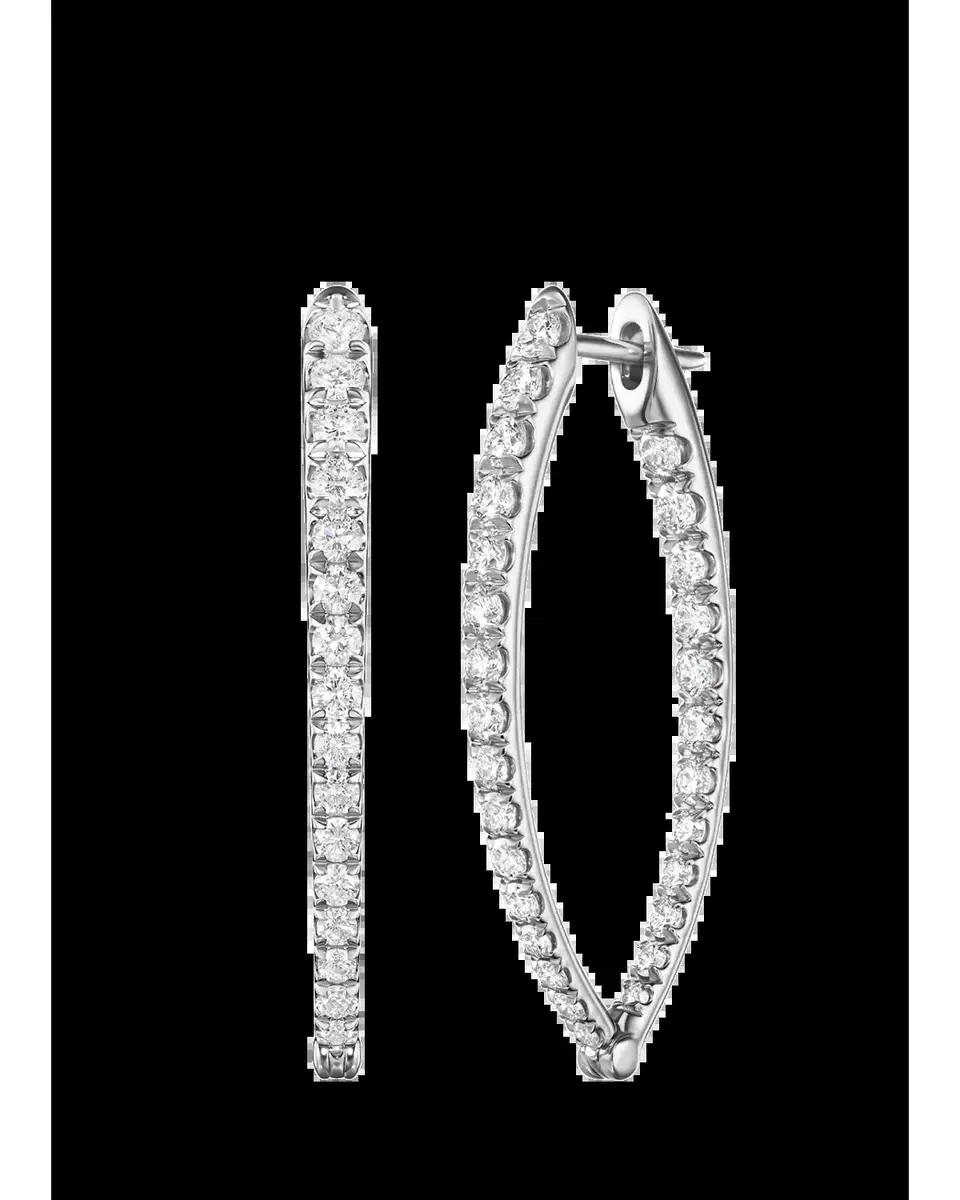 Melissa Kaye Cristina Medium Diamond Tapered Hoop Earrings | Thumbnail 2 Melissa Kaye Cristina Medium Diamond Tapered Hoop Earrings | Thumbnail 2