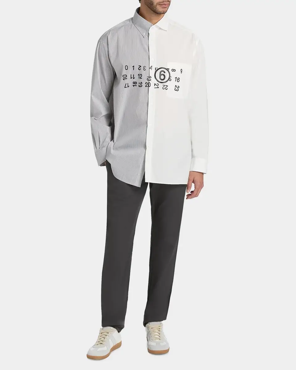 Maison Margiela Numeric Cotton-Blend Asymmetric Shirt | Thumbnail 2 Maison Margiela Numeric Cotton-Blend Asymmetric Shirt | Thumbnail 2