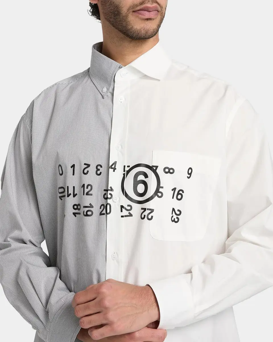 Maison Margiela Numeric Cotton-Blend Asymmetric Shirt | Thumbnail 5 Maison Margiela Numeric Cotton-Blend Asymmetric Shirt | Thumbnail 5