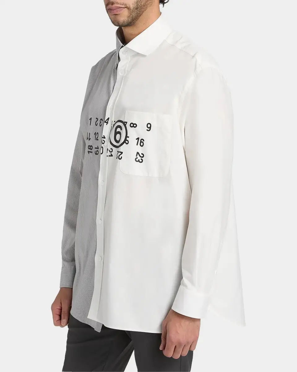 Maison Margiela Numeric Cotton-Blend Asymmetric Shirt | Thumbnail 7 Maison Margiela Numeric Cotton-Blend Asymmetric Shirt | Thumbnail 7