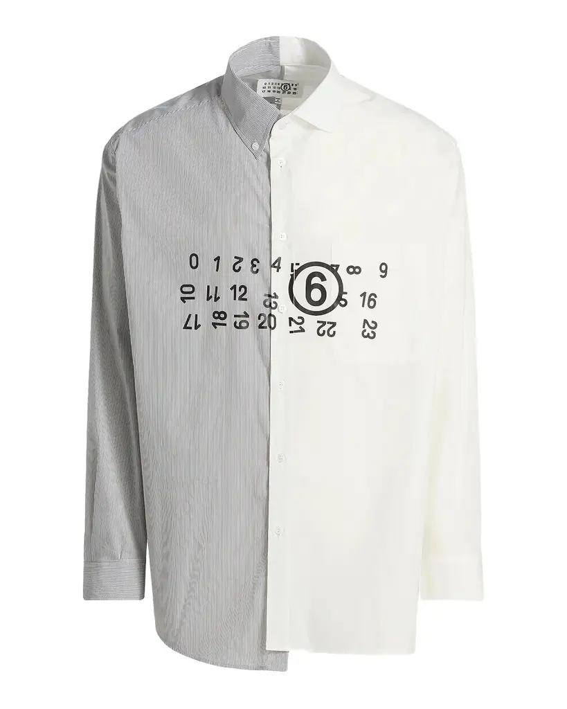 Maison Margiela Numeric Cotton-Blend Asymmetric Shirt