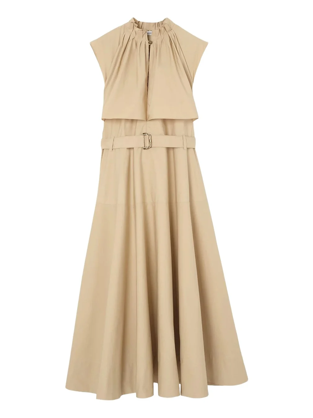 Burberry Jessica Sleeveless Belted Cotton Poplin Midi Dress