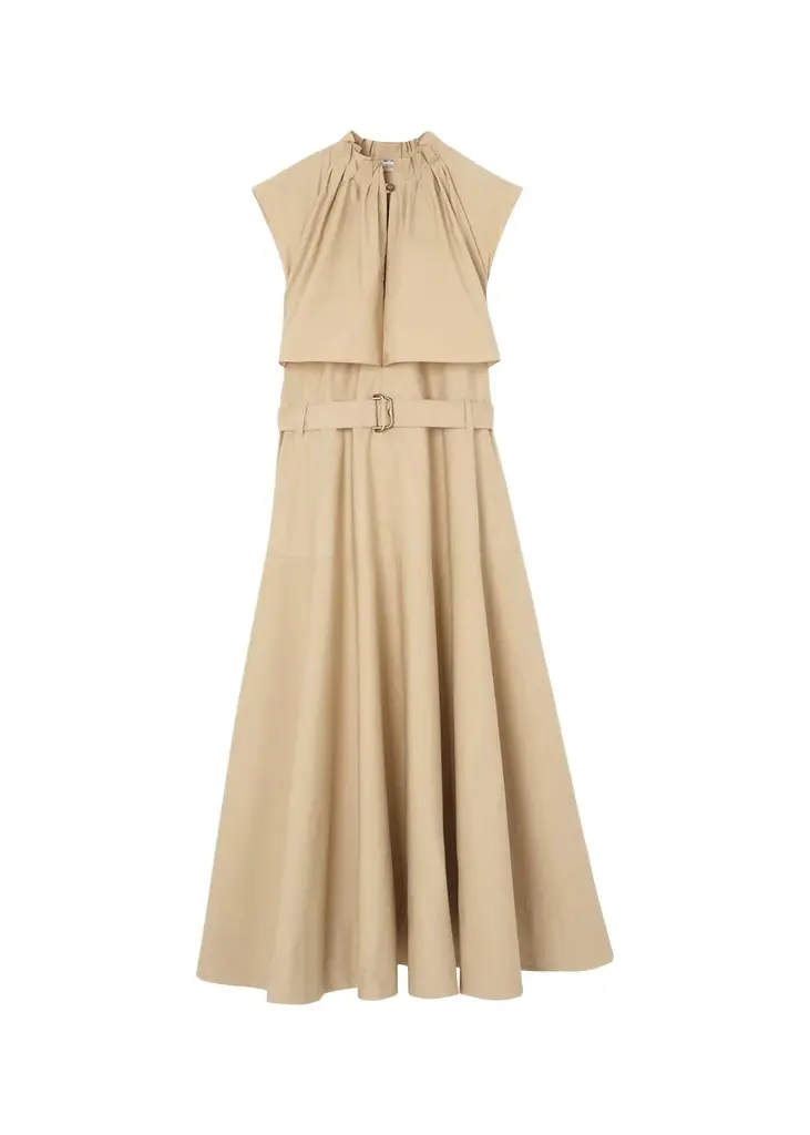 Burberry Jessica Sleeveless Belted Cotton Poplin Midi Dress | Image 1 Burberry Jessica Sleeveless Belted Cotton Poplin Midi Dress | Image 1