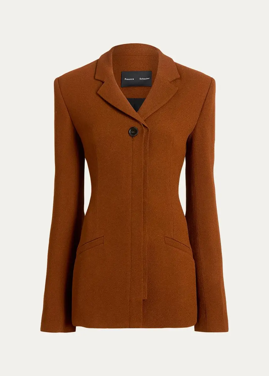 Proenza Schouler Vioni Heavy Sable Single-Breasted Jacket | Thumbnail 2 Proenza Schouler Vioni Heavy Sable Single-Breasted Jacket | Thumbnail 2