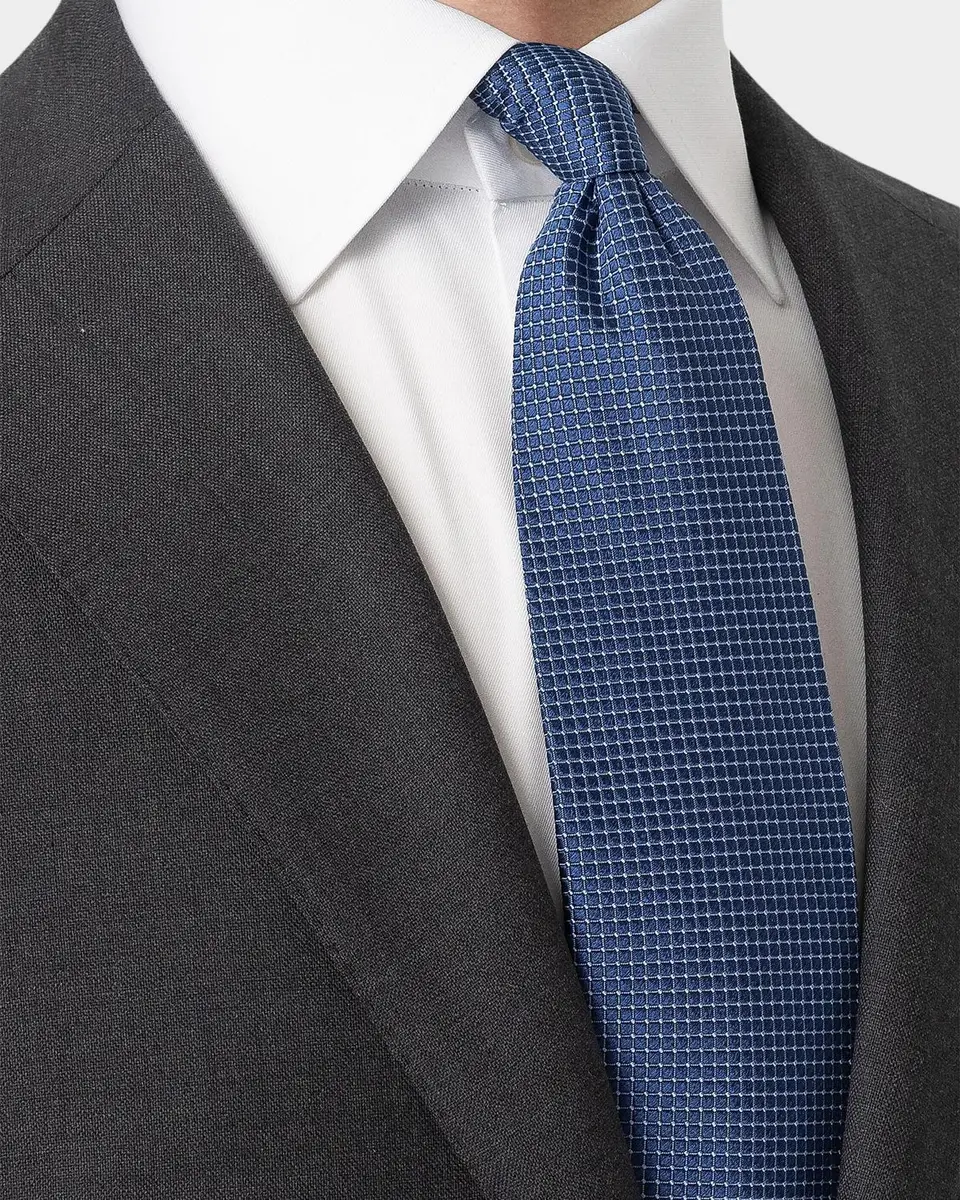 Eton Men's Geometric Satin Silk Tie | Thumbnail 2 Eton Men's Geometric Satin Silk Tie | Thumbnail 2