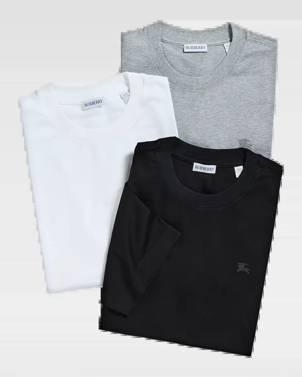 Burberry Men's Seth EKD-Embroidered 3-Pack T-Shirt Set | Thumbnail 2 Burberry Men's Seth EKD-Embroidered 3-Pack T-Shirt Set | Thumbnail 2