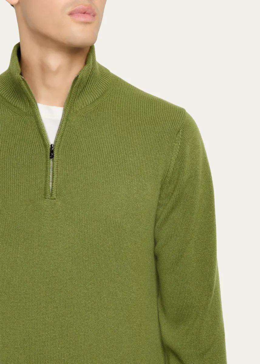 Fioroni Men's 3-Ply Cashmere Half-Zip Sweater | Thumbnail 5