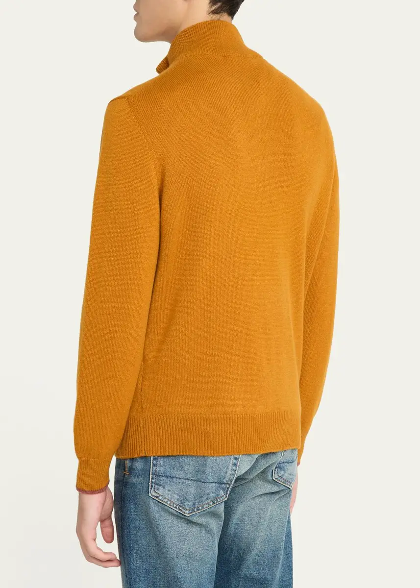 Fioroni Men's 3-Ply Cashmere Half-Zip Sweater | Thumbnail 8