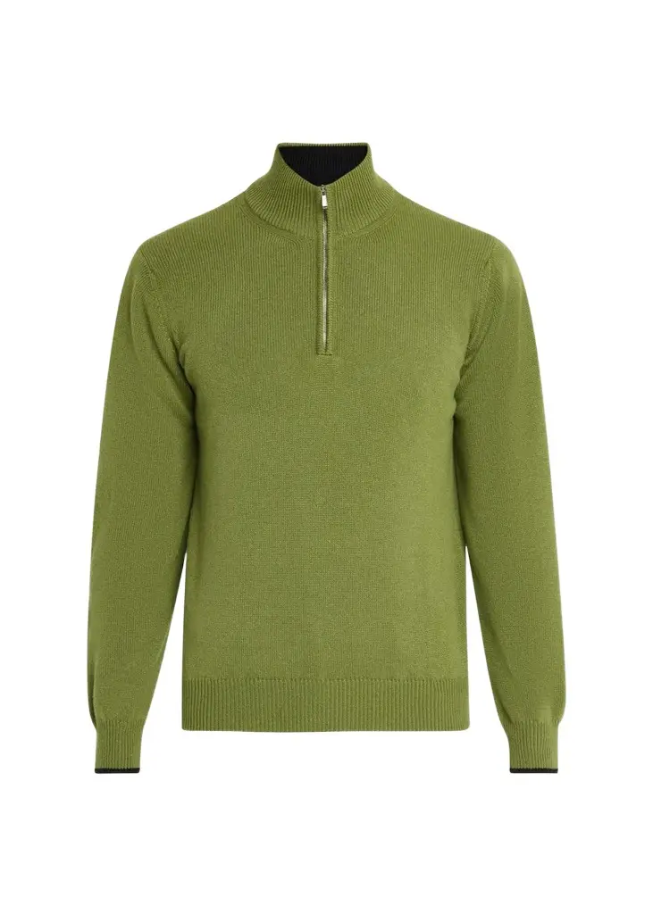 Fioroni Men's 3-Ply Cashmere Half-Zip Sweater